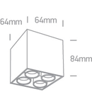 Kiko Square F LED 10W 800lm 3000K 25° Ra85 230V IP20 alb