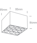 Kiko Square F LED 20W 1600lm 3000K Ra85 230V IP20 alb