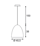 lampă pendul, PD 115 E27, rotund, negru, max.60W