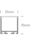 LED aluminum surface mounted profile + PC diffuser black 2m