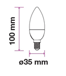 LED Candle 4W E14 400lm 2700K 220-240V C37 IP20 300°