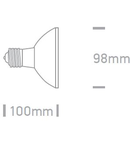 LED E27 PAR30, 10W, 3000K, 500lm, 35°