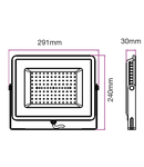 LED Floodlight 100W 8000lm 3000K 220-240V IP65 100° black