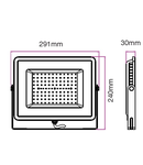 LED Floodlight 100W 8000lm 3000K 220-240V IP65 100° grey