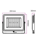 LED Floodlight 100W 8000lm 3000K 220-240V IP65 100° white