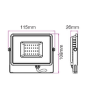 LED Floodlight 10W 800lm 3000K 220-240V IP65 100° white