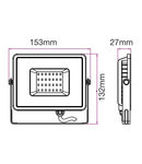 LED Floodlight 20W 1600lm 3000K 220-240V IP65 100° grey