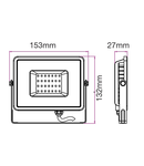 LED Floodlight 20W, 830, 1600lm, IP65, 230V, black