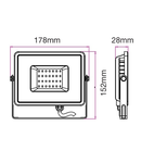 LED Floodlight 30W, 830, 2400lm, IP65, 230V, black