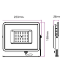 LED Floodlight 50W 4000lm 3000K 220-240V IP65 100° grey