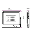 LED Floodlight 50W 4000lm 3000K 220-240V IP65 100° white