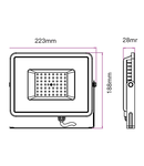 LED Floodlight 50W 4000lm 6400K 220-240V IP65 100° black