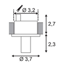 LED Lightpoint incastrat,rotund, alb mat, 1W LED, 3000K