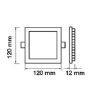 LED Premium Panel Downlight 6W - square 6400K, 420lm, 120°