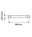 LED Tube T8 10W 850lm 6400K 220-240V 160° 600mm rotatable