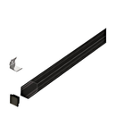 LED-Stripe Corner Profile Clear Cover black, 1000mm