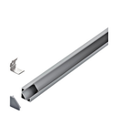 LED-Stripe Corner Profile Clear cover, anodized, 2000mm