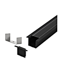 LED-Stripe Profile RE Clear Cover black, 1000mm