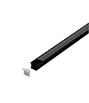 LED-Stripe Profile recessed with Clear Cover black 1000mm