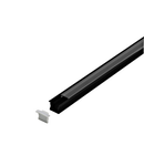 LED-Stripe Profile recessed with Clear Cover black 3000mm