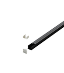 LED-Stripe Profile surface with Clear Cover black 1000mm