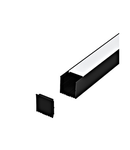 LED-Stripe Profile surface with opal Cover black IP20 1000mm