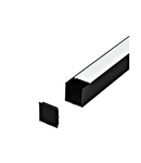 LED-Stripe Profile surface with opal Cover black IP20 2000mm
