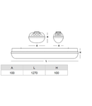 Linda LED PC 1x30W, 4000K, 4758lm, IP65, SK II gri,L=1570mm