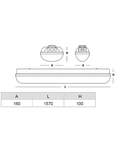 Linda LED PC 2x24W, 4000K, 7399lm, IP65, SK II gri,L=1270mm