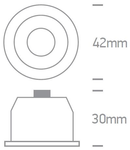 Lisa LED 1/3W, 67lm/200lm, 350/700mA, 3000K,40°, IP20, alu