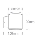 Maria-L-DI-R LED 6x1W, 440lm, 6000K, IP54, negru