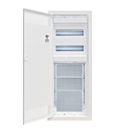 Media combi frame and door, vertical 5-rows, 2 DIN-rails