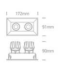 Merek LED 2x11W, 2x820lm, 3000K, 230V, IP20, 38°, negru