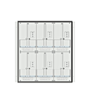 Meter box insert 2-rows, 6 meter boards / 16 Modul heights