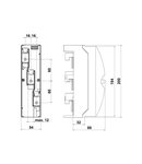 Modul de conexiune 3 p, pt. 6-50mm² sau lamelar 6x9x0,8 mm