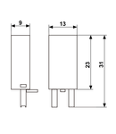 Modul protecție cu diodă 6-230V c.c. pentru soclu RS