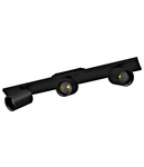 Module 3flg. Spotlight 26W 3000K black anodized L-570mm