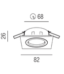 My68 Square, MR16, IP20, adjustable, negru