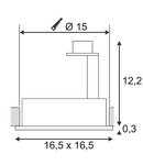 NEW TRIA I ES111 downlight, pătrat, mat alb