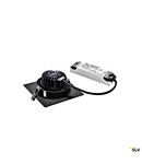 NEW TRIA LED DL patrat Set 12W2700K, 38°, negru mat