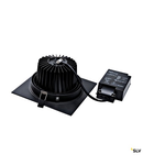 NEW TRIA LED DL patrat Set 25W3000K, 30°, negru mat