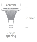 Nizza LED 50W 4000K, 4000lm, 100-240V, IP65,antracit