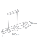 Oona-P 4x10W LED 4x900lm 3000K 60° 230V IP20 alb