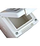 Outdoor surface mount box, IP55, transparent lid, 3M, white