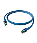 Patchcablu Cat.6a push pull ecranat RJ45 albastru , LS0H,10m