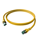 Patchcablu Cat.6a push pull ecranat RJ45 galben , LS0H, 10m