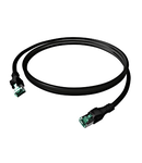 Patchcablu Cat.6a push pull ecranat RJ45 negru , LS0H, 1m