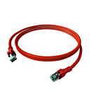 Patchcablu Cat.6a push pull ecranat RJ45 roșu , LS0H, 10m