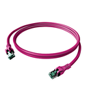 Patchcablu Cat.6a push pull ecranat RJ45 violet , LS0H, 1m