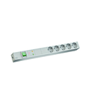 PDU19'' 5xSchuko, 2 m fisa Schuko, AL, intr.,prot., Filtru